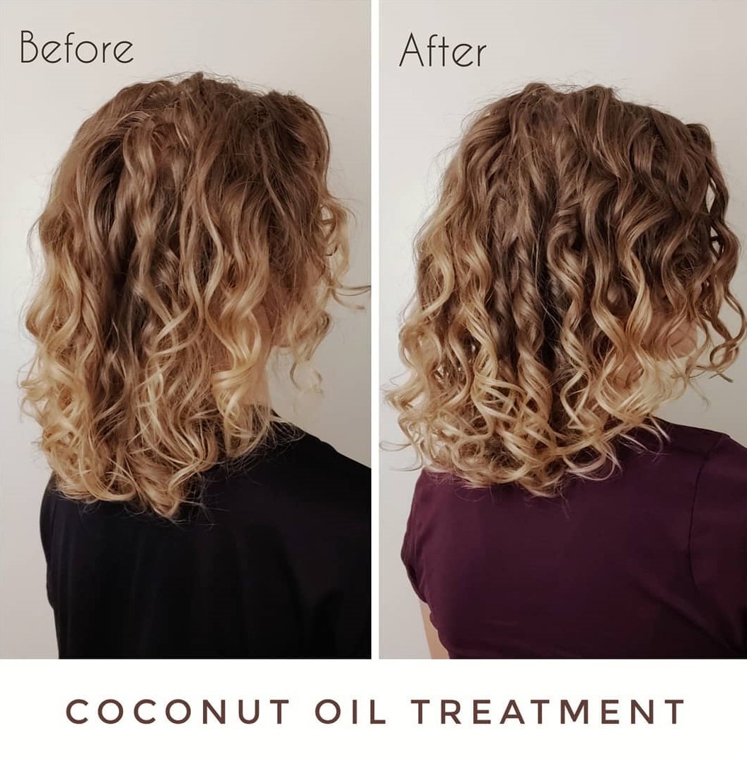 coconut oil for hair before after
