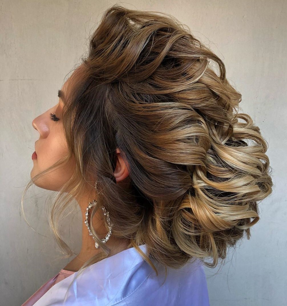 Fancy Wavy Mohawk Updo for Long Hair