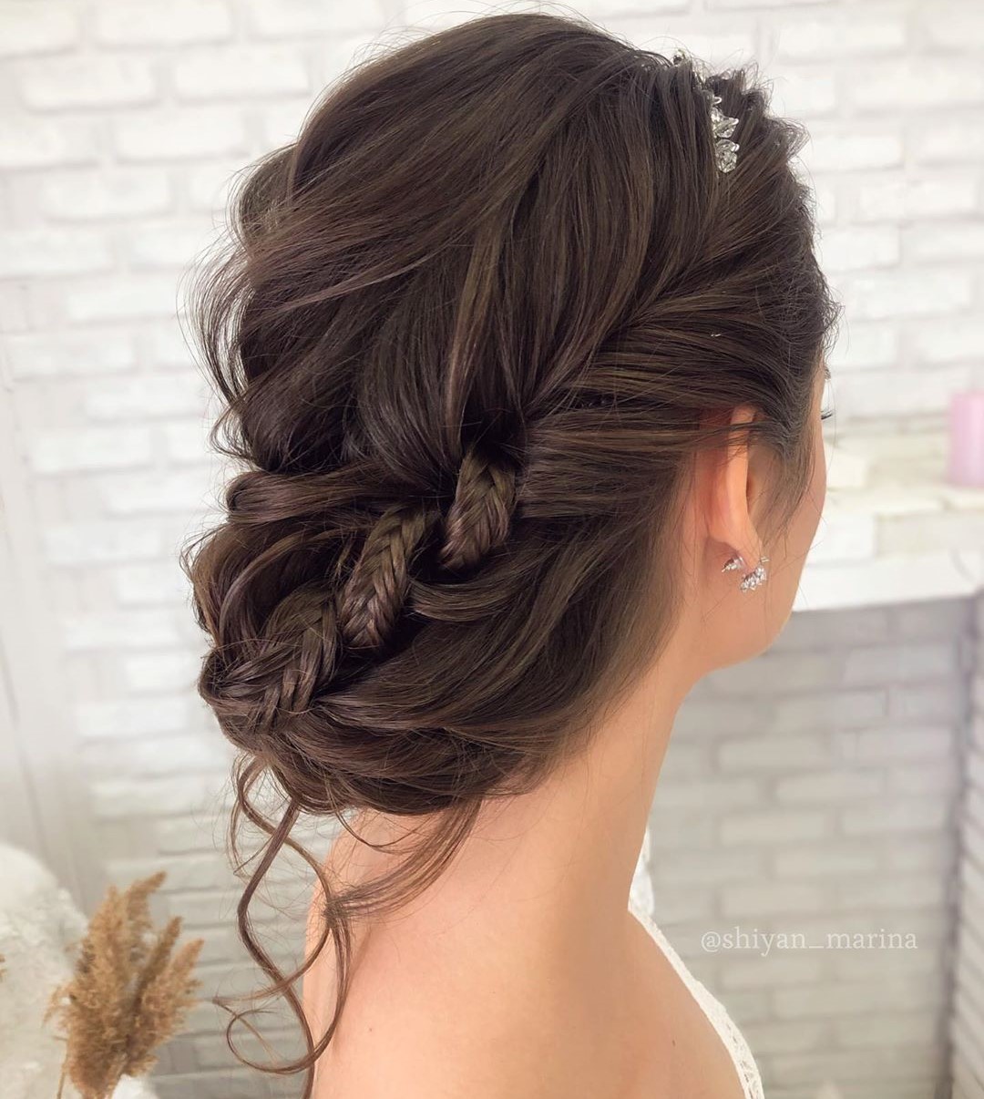 Messy Loose Updo with a Braid