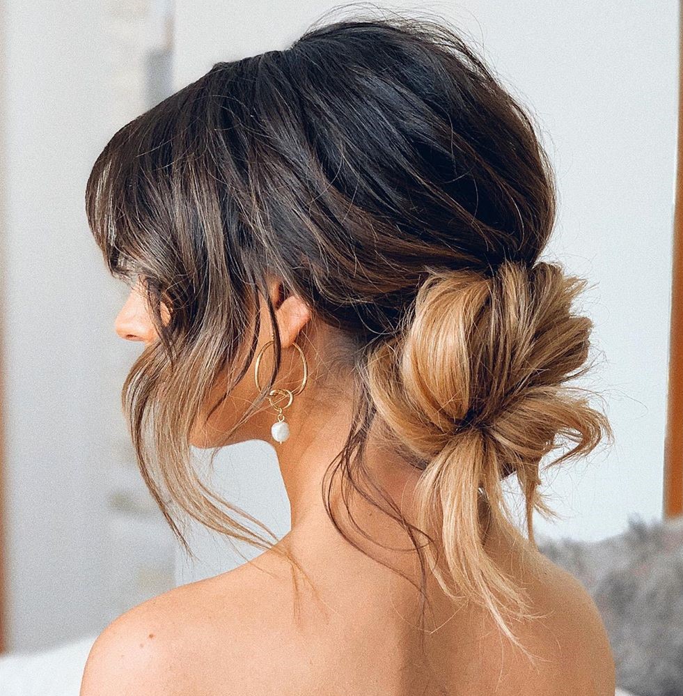 Low Shaggy Bun Updo