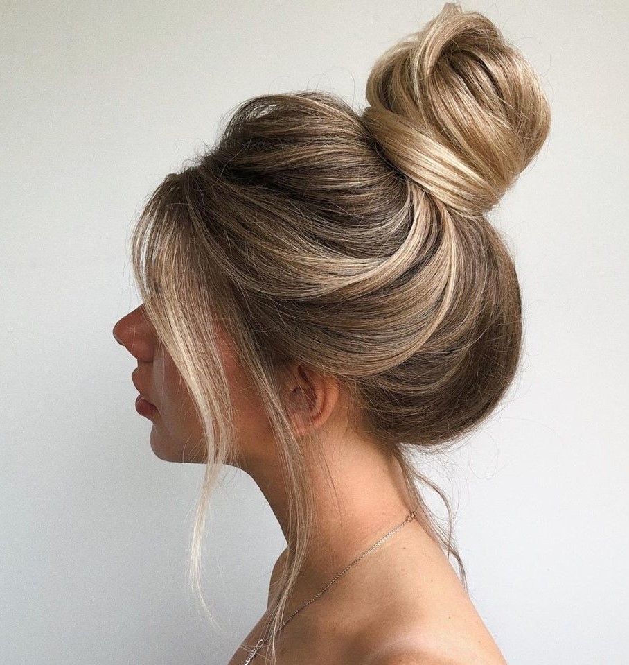 Bun Updo for Long Thick Hair