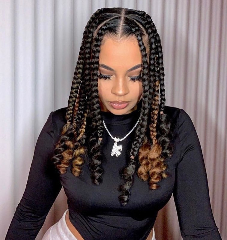 Tribal Braids With Curls At The End - lullypoell