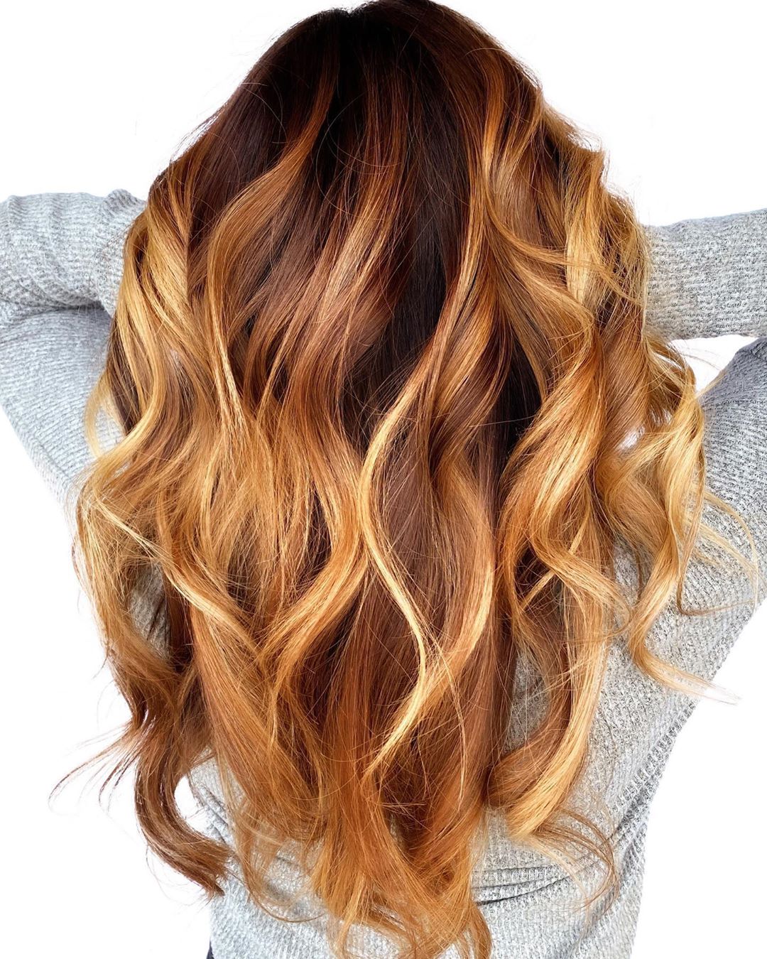 Helles Karamell Balayage Haar