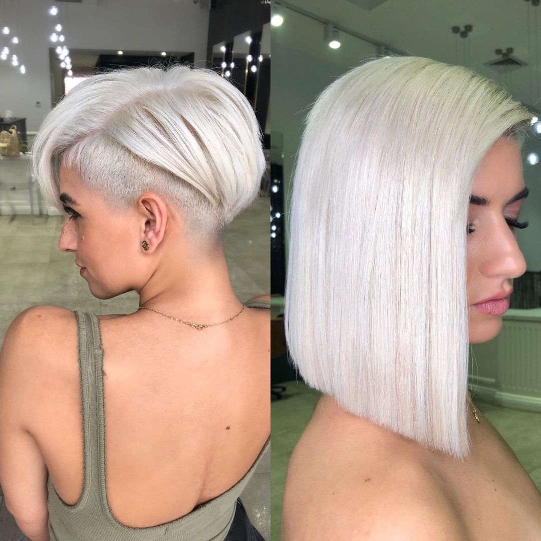  Coupe de cheveux Rasée asymétrique 