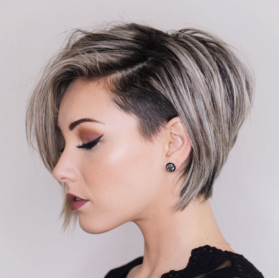  Scurt Asimetric Undercut Bob