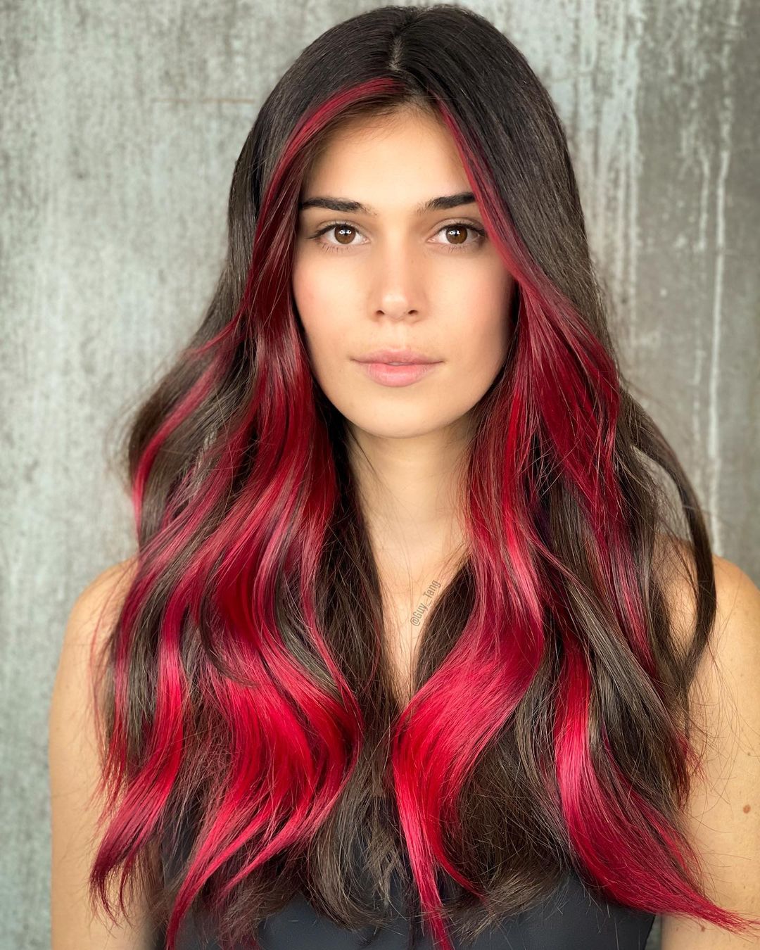 Red Hair With Colored Streaks